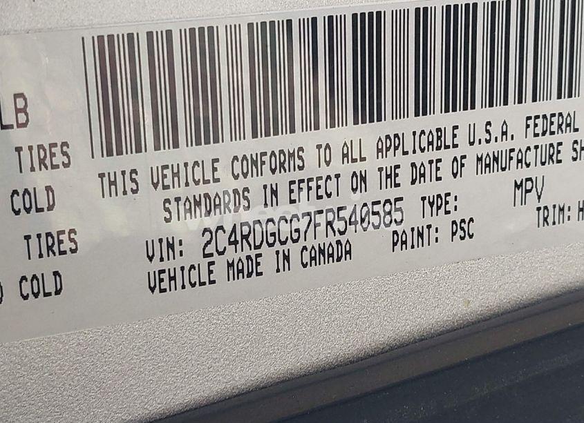 Photo 9 of 2015 Dodge Grand CARAVAN SXT (VIN 2C4RDGCG7FR540585)