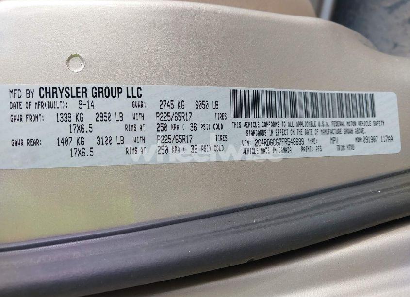 Photo 9 of 2015 Dodge Grand CARAVAN SXT (VIN 2C4RDGCG7FR548699)