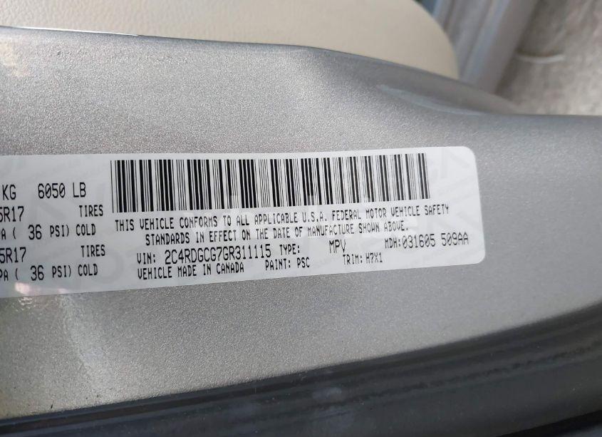 Photo 9 of 2016 Dodge Grand CARAVAN SXT (VIN 2C4RDGCG7GR311115)