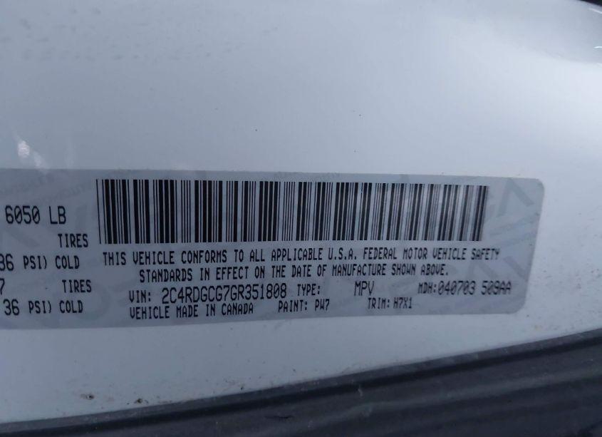 Photo 9 of 2016 Dodge Grand CARAVAN SXT (VIN 2C4RDGCG7GR351808)