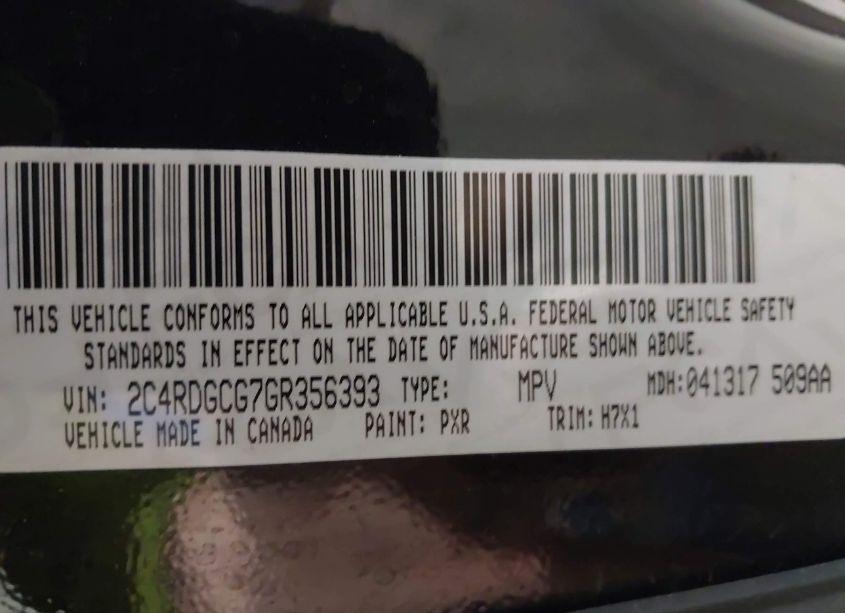 Photo 9 of 2016 Dodge Grand CARAVAN SXT (VIN 2C4RDGCG7GR356393)