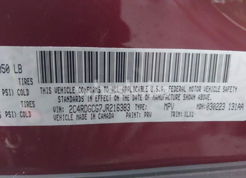 Photo 9 of 2018 Dodge Grand CARAVAN SXT (VIN 2C4RDGCG7JR216383)