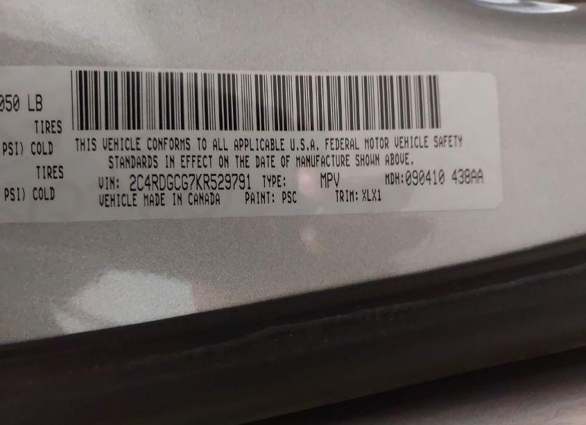 Photo 9 of 2019 Dodge Grand CARAVAN SXT (VIN 2C4RDGCG7KR529791)