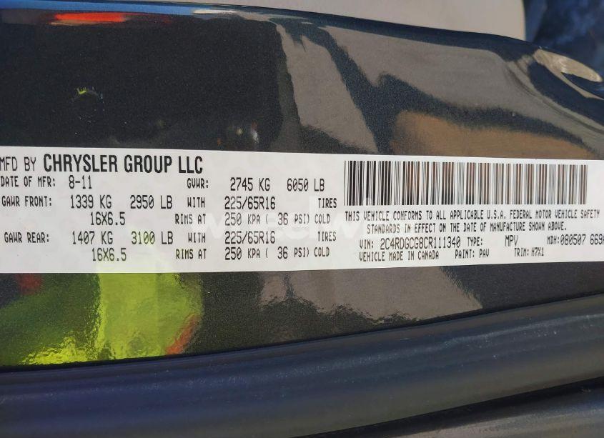 Photo 9 of 2012 Dodge Grand CARAVAN SXT (VIN 2C4RDGCG8CR111340)