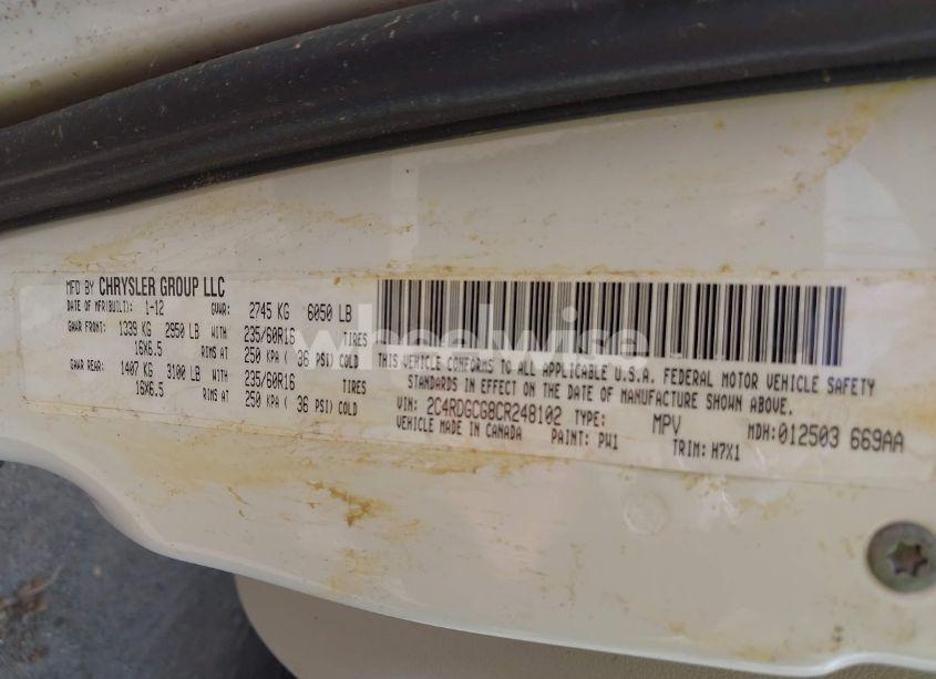 Photo 9 of 2012 Dodge Grand CARAVAN SXT (VIN 2C4RDGCG8CR248102)