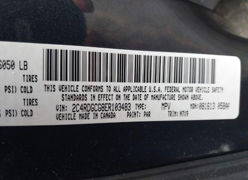 Photo 9 of 2014 Dodge Grand CARAVAN SXT (VIN 2C4RDGCG8ER103483)