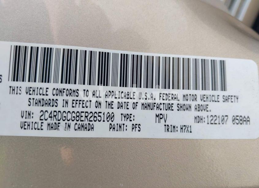 Photo 9 of 2014 Dodge Grand CARAVAN SXT (VIN 2C4RDGCG8ER265100)