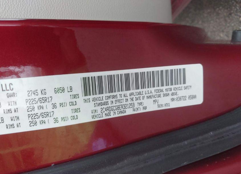 Photo 9 of 2014 Dodge Grand CARAVAN SXT (VIN 2C4RDGCG8ER321259)