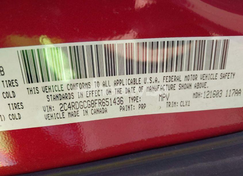 Photo 9 of 2015 Dodge Grand CARAVAN SXT PLUS (VIN 2C4RDGCG8FR651436)