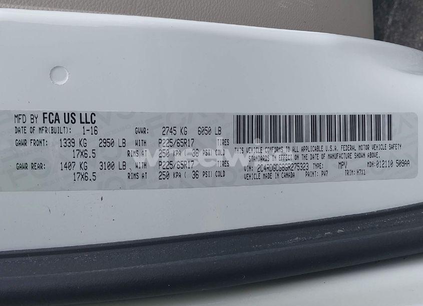 Photo 9 of 2016 Dodge Grand CARAVAN SXT (VIN 2C4RDGCG8GR275323)