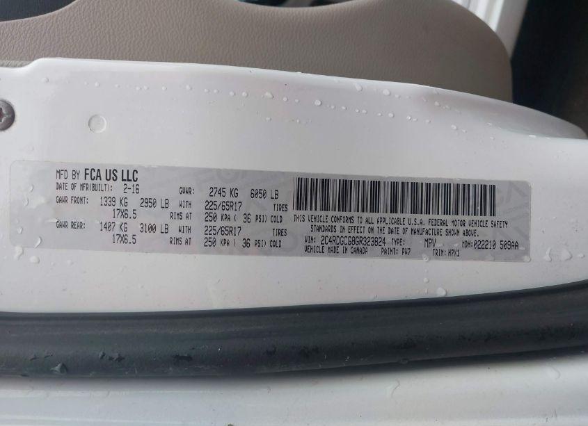 Photo 9 of 2016 Dodge Grand CARAVAN SXT (VIN 2C4RDGCG8GR323824)