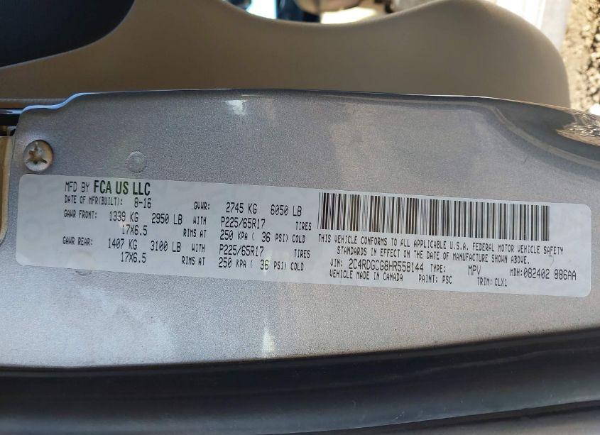 Photo 9 of 2017 Dodge Grand CARAVAN SXT (VIN 2C4RDGCG8HR558144)