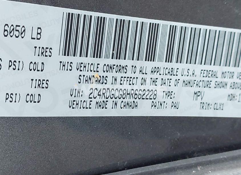 Photo 9 of 2017 Dodge Grand CARAVAN SXT (VIN 2C4RDGCG8HR662228)