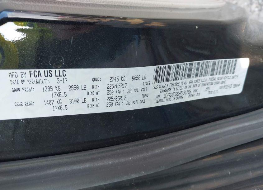 Photo 9 of 2017 Dodge Grand CARAVAN SXT (VIN 2C4RDGCG8HR731788)