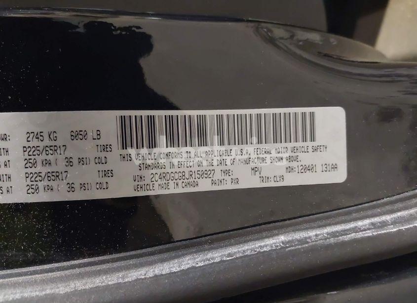 Photo 9 of 2018 Dodge Grand CARAVAN SXT (VIN 2C4RDGCG8JR150927)