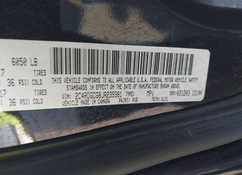 Photo 9 of 2018 Dodge Grand CARAVAN SXT (VIN 2C4RDGCG8JR239381)