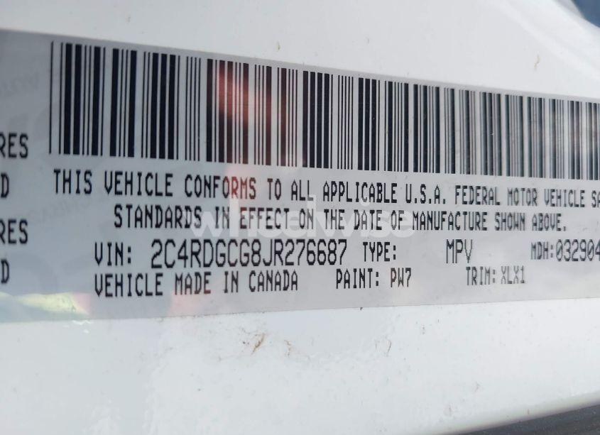 Photo 9 of 2018 Dodge Grand CARAVAN SXT (VIN 2C4RDGCG8JR276687)