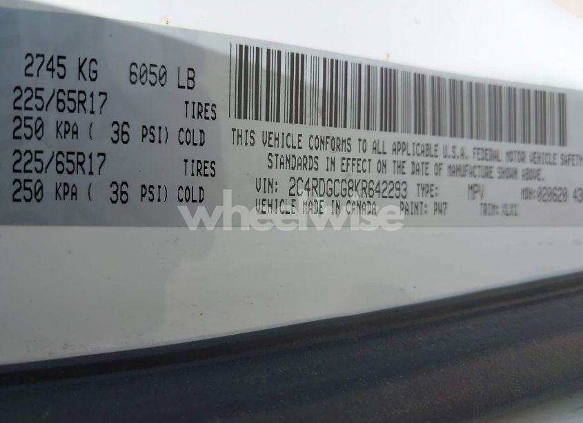 Photo 9 of 2019 Dodge Grand CARAVAN SXT (VIN 2C4RDGCG8KR642293)