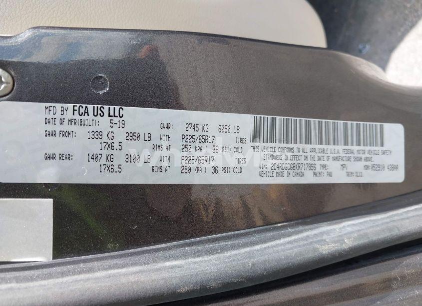 Photo 9 of 2019 Dodge Grand CARAVAN SXT (VIN 2C4RDGCG8KR717896)