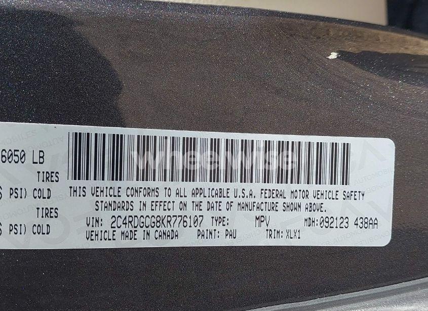 Photo 9 of 2019 Dodge Grand CARAVAN SXT (VIN 2C4RDGCG8KR776107)