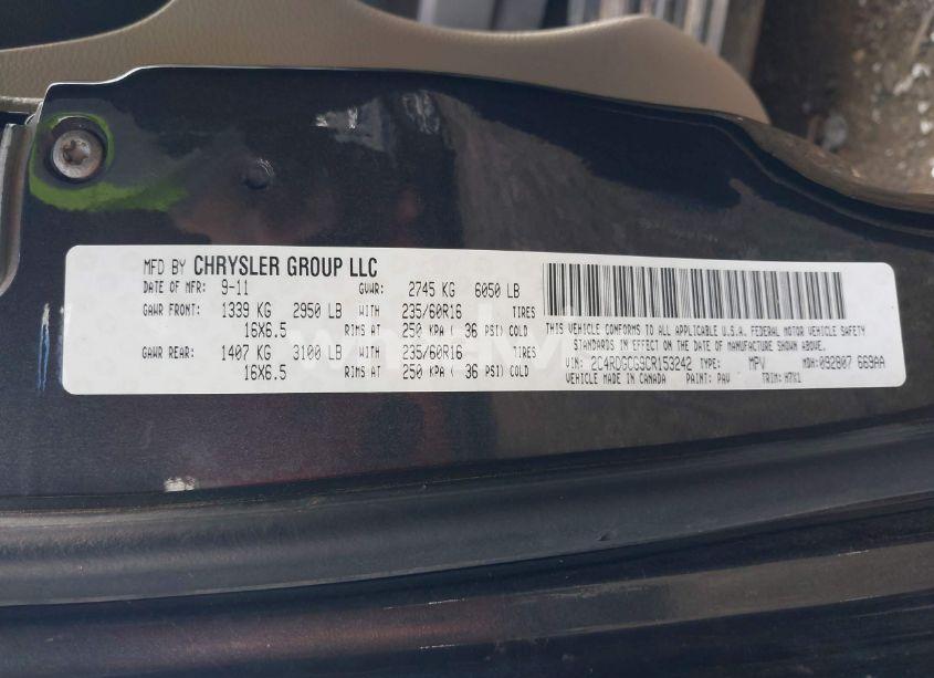 Photo 9 of 2012 Dodge Grand CARAVAN SXT (VIN 2C4RDGCG9CR153242)