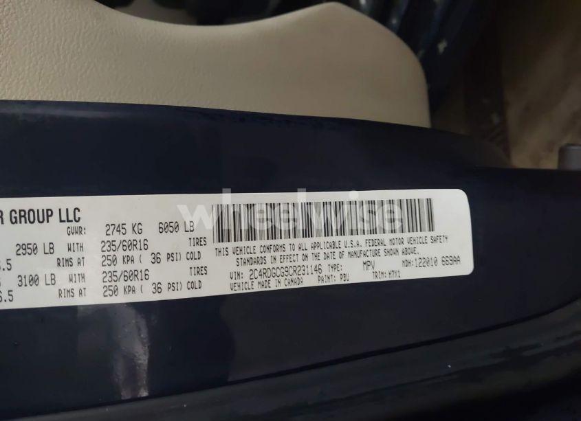 Photo 9 of 2012 Dodge Grand CARAVAN SXT (VIN 2C4RDGCG9CR231146)