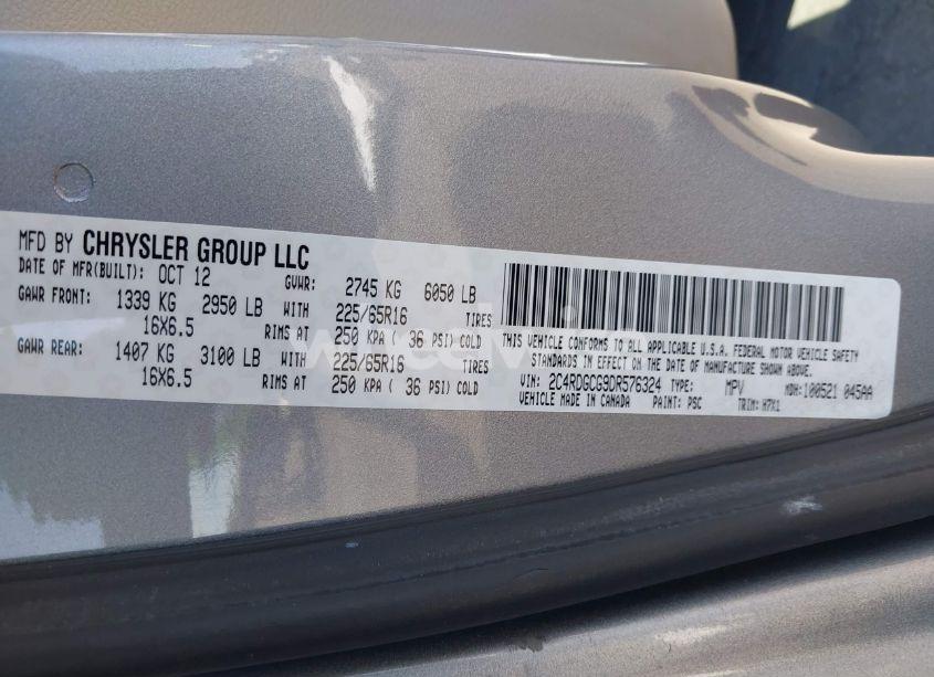 Photo 9 of 2013 Dodge Grand CARAVAN SXT (VIN 2C4RDGCG9DR576324)