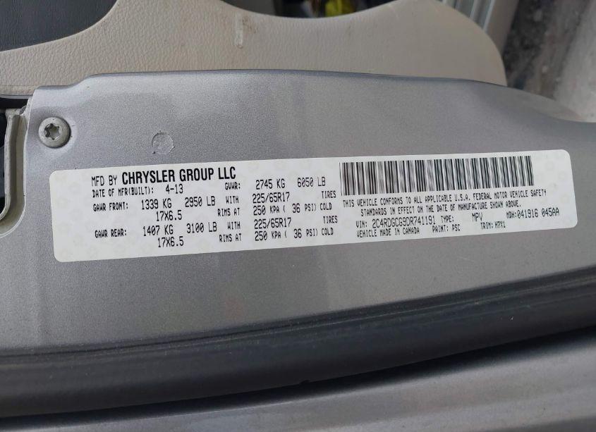 Photo 9 of 2013 Dodge Grand CARAVAN SXT (VIN 2C4RDGCG9DR741191)