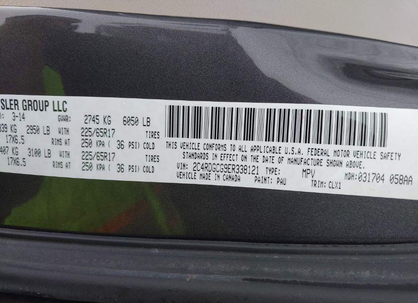 Photo 9 of 2014 Dodge Grand CARAVAN SXT 30TH ANNIVERSARY (VIN 2C4RDGCG9ER338121)