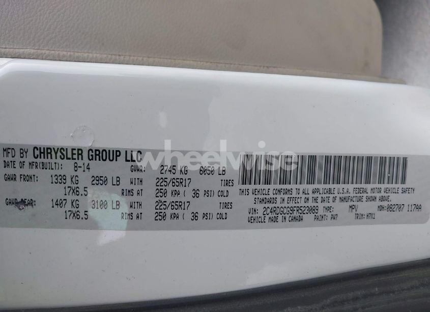 Photo 9 of 2015 Dodge Grand CARAVAN SXT (VIN 2C4RDGCG9FR523089)