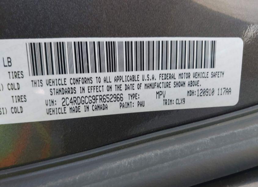 Photo 9 of 2015 Dodge Grand CARAVAN SXT PLUS (VIN 2C4RDGCG9FR652966)