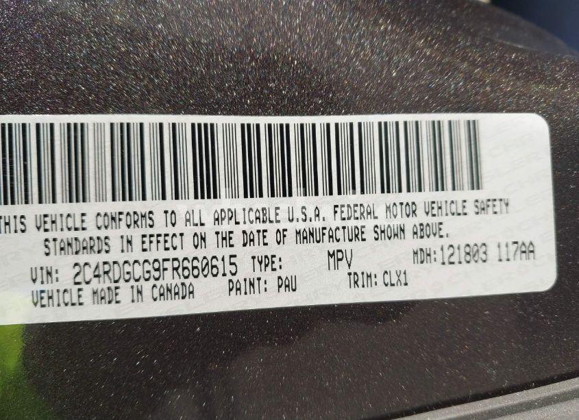 Photo 9 of 2015 Dodge Grand CARAVAN SXT PLUS (VIN 2C4RDGCG9FR660615)