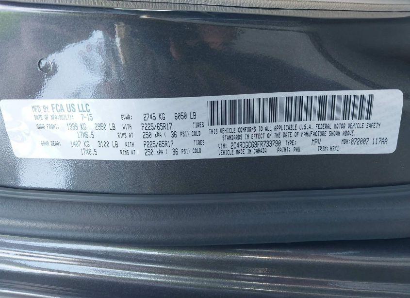 Photo 9 of 2015 Dodge Grand CARAVAN SXT (VIN 2C4RDGCG9FR733790)