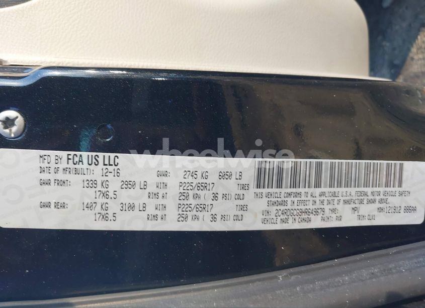 Photo 9 of 2017 Dodge Grand CARAVAN SXT (VIN 2C4RDGCG9HR649679)