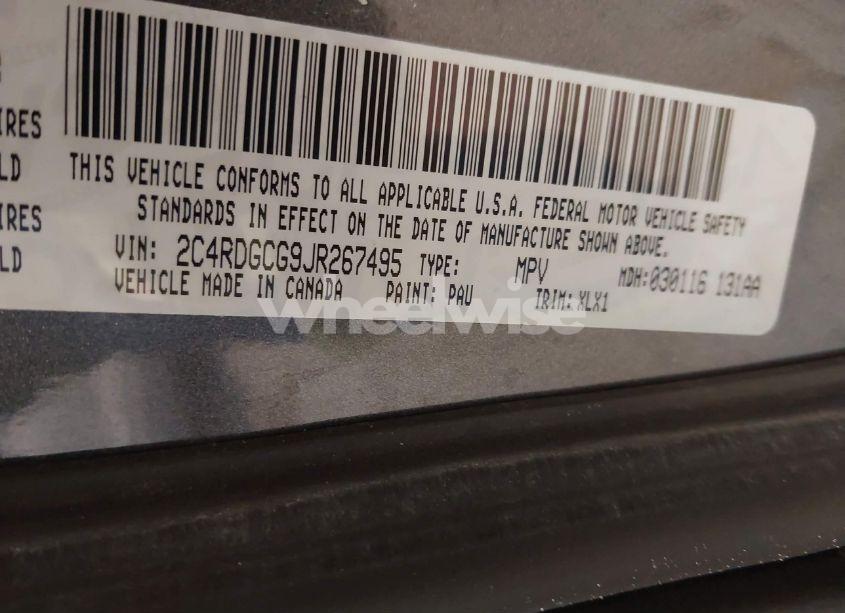 Photo 9 of 2018 Dodge Grand CARAVAN SXT (VIN 2C4RDGCG9JR267495)