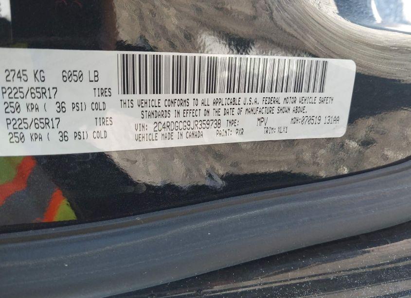 Photo 9 of 2018 Dodge Grand CARAVAN SXT (VIN 2C4RDGCG9JR359738)