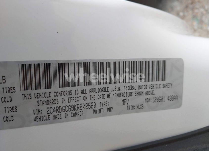 Photo 9 of 2019 Dodge Grand CARAVAN SXT (VIN 2C4RDGCG9KR602580)