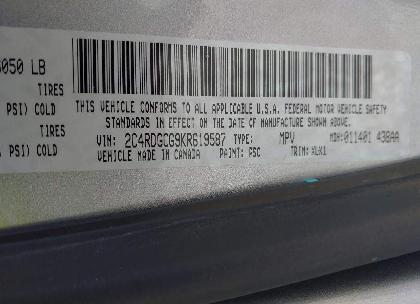 Photo 9 of 2019 Dodge Grand CARAVAN SXT (VIN 2C4RDGCG9KR619587)