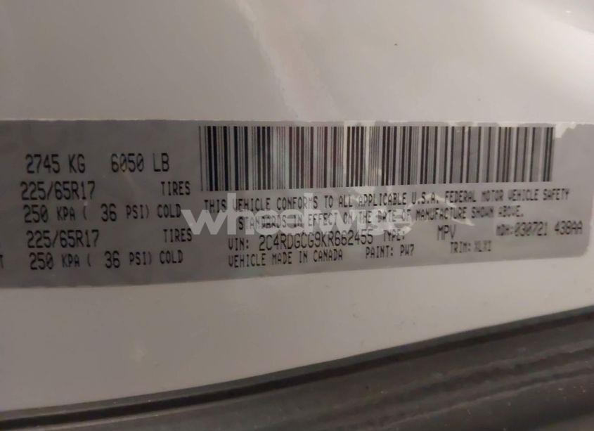 Photo 9 of 2019 Dodge Grand CARAVAN SXT (VIN 2C4RDGCG9KR662455)