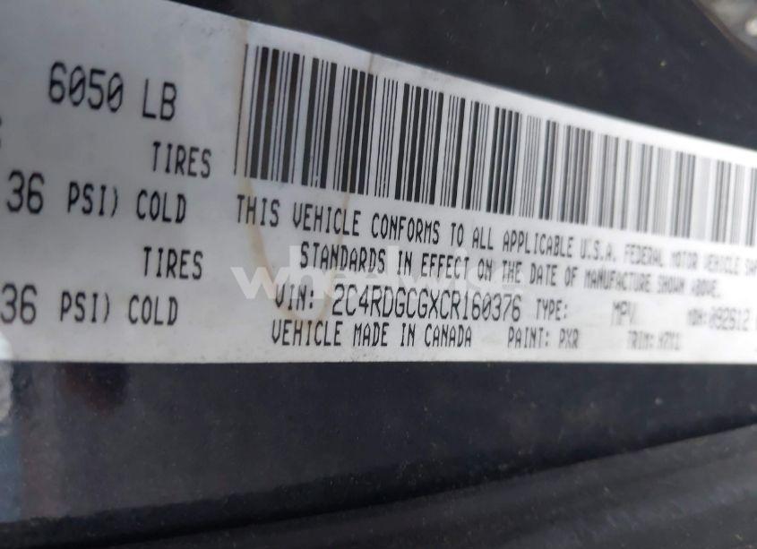 Photo 9 of 2012 Dodge Grand CARAVAN SXT (VIN 2C4RDGCGXCR160376)