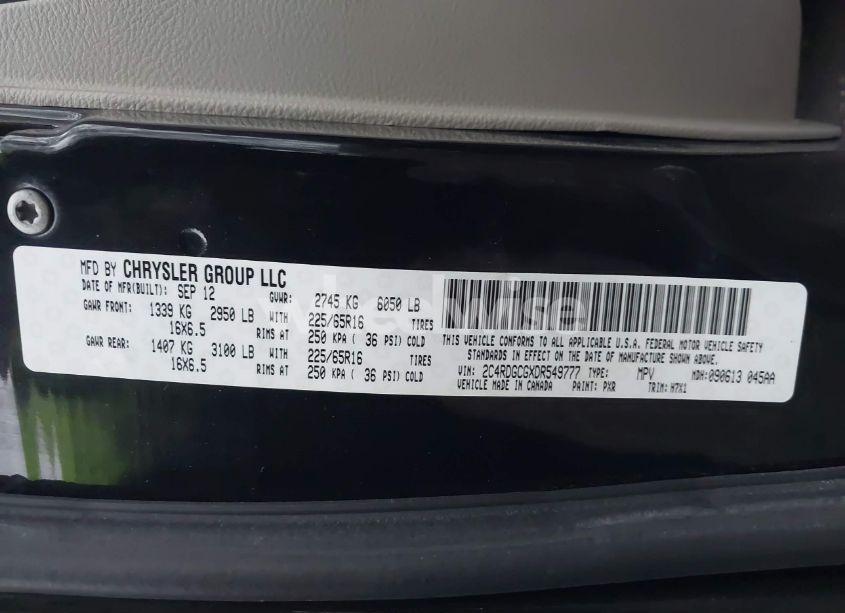Photo 9 of 2013 Dodge Grand CARAVAN SXT (VIN 2C4RDGCGXDR549777)