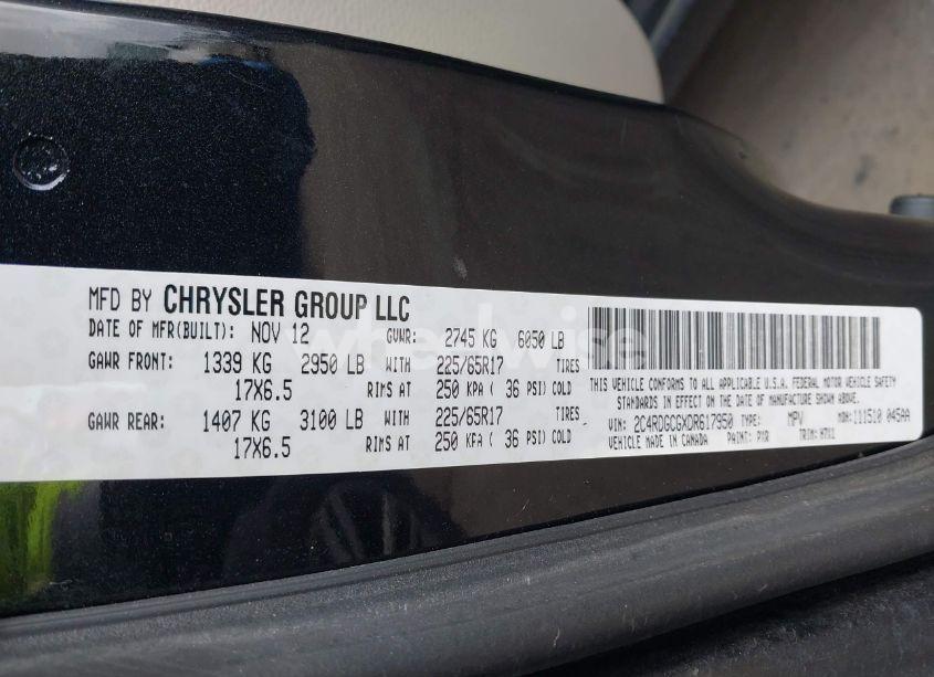 Photo 9 of 2013 Dodge Grand CARAVAN SXT (VIN 2C4RDGCGXDR617950)