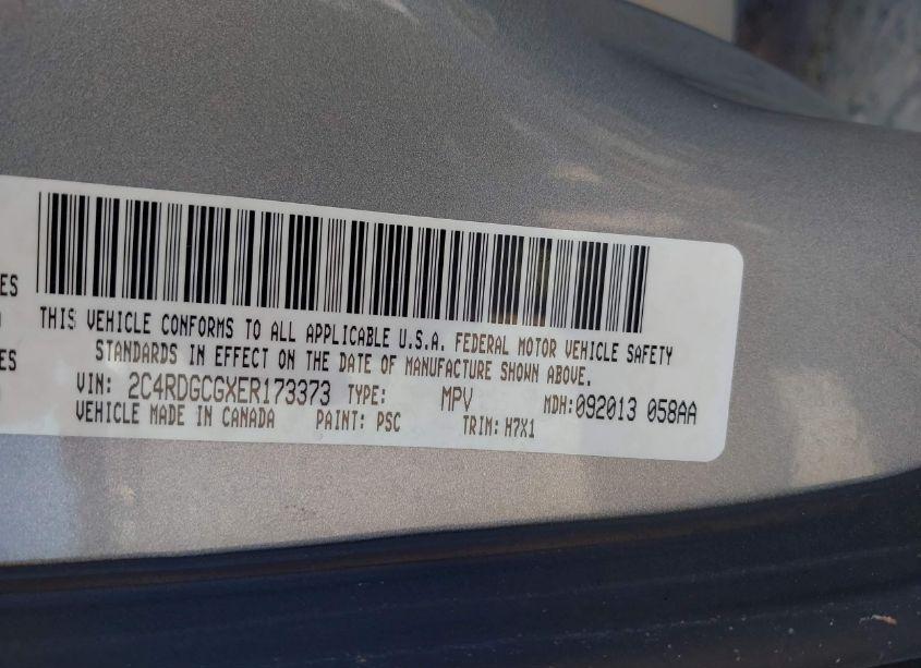 Photo 9 of 2014 Dodge Grand CARAVAN SXT (VIN 2C4RDGCGXER173373)