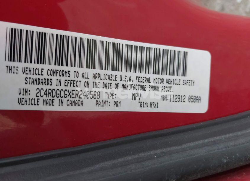 Photo 9 of 2014 Dodge Grand CARAVAN SXT (VIN 2C4RDGCGXER240568)