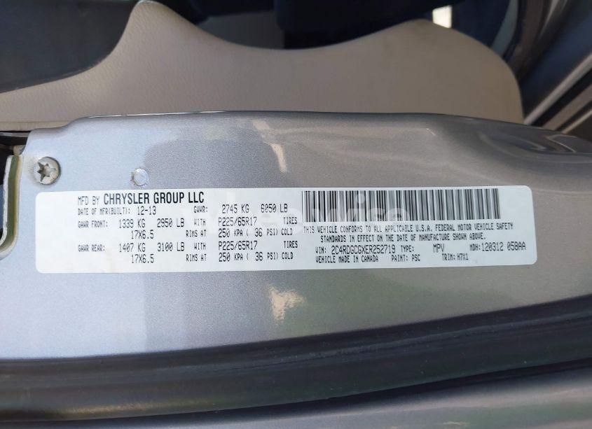 Photo 9 of 2014 Dodge Grand CARAVAN SXT (VIN 2C4RDGCGXER252719)