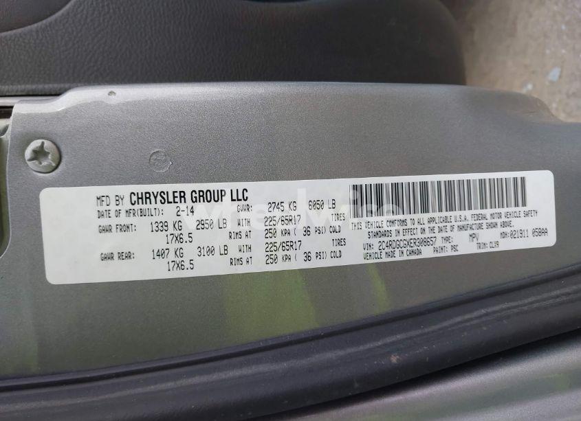 Photo 9 of 2014 Dodge Grand CARAVAN SXT 30TH ANNIVERSARY (VIN 2C4RDGCGXER308657)