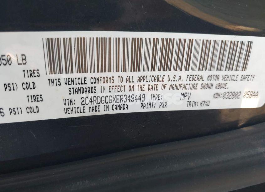 Photo 9 of 2014 Dodge Grand CARAVAN SXT/SXT 30TH ANNIVERSARY (VIN 2C4RDGCGXER349449)