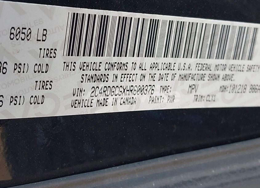 Photo 9 of 2017 Dodge Grand CARAVAN SXT (VIN 2C4RDGCGXHR600376)