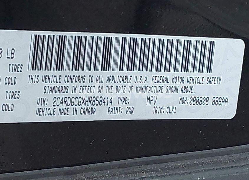 Photo 9 of 2017 Dodge Grand CARAVAN SXT (VIN 2C4RDGCGXHR858414)