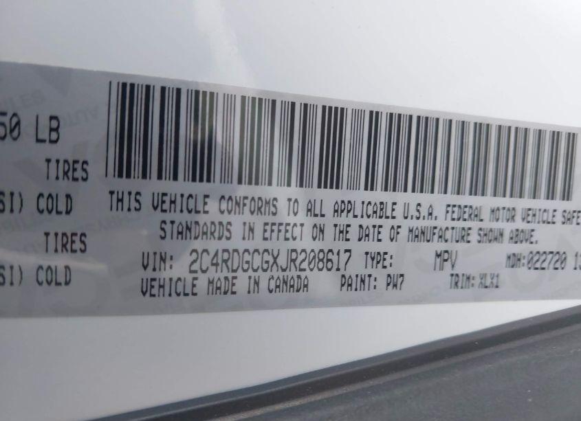 Photo 9 of 2018 Dodge Grand CARAVAN SXT (VIN 2C4RDGCGXJR208617)